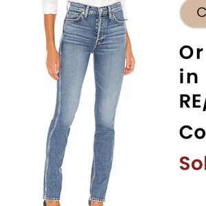 Re/Done Revolve 80’s Slim Straight Blue Denim Jeans